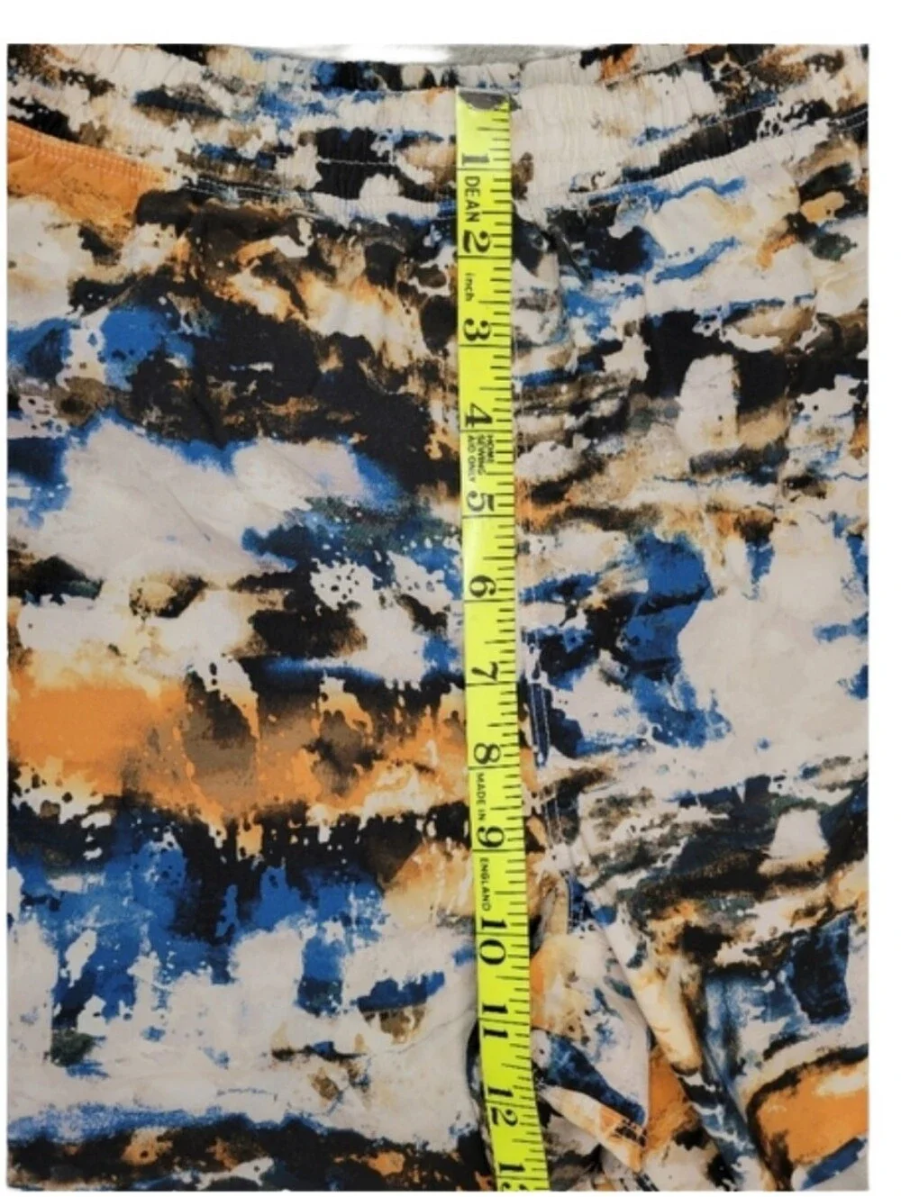All In Motion Swim Trunks Blue & Orange Abstract Print Lined Size Small
